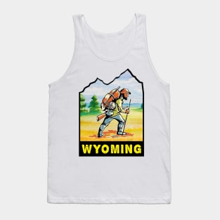 Hiking Wyoming Vintage Style Hiker Mountain Man Tank Top